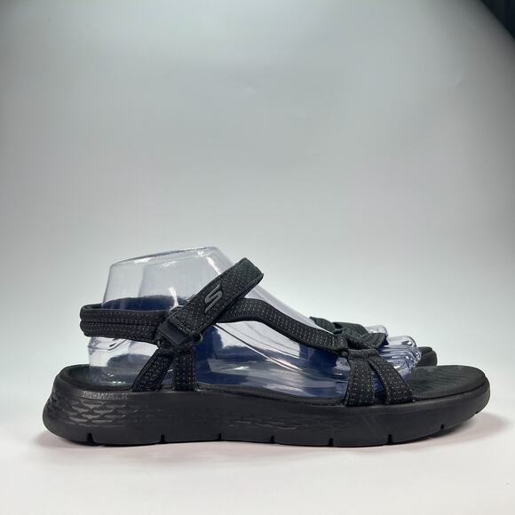 Skechers GO WALK Flex Sublime Black Hook & Loop Sandal 141451 Women's Size 10 - Picture 1 of 9